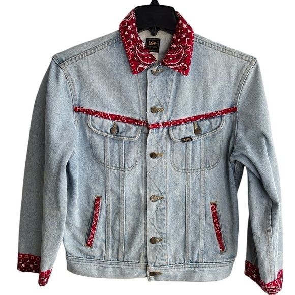 Vintage Lee Rider Denim Jacket Womens Small Custom Western Rodeo Made in the USA - Picture 10 of 14